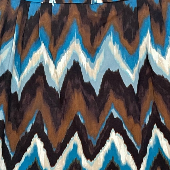 Chevron Patterned Skirt - Blue, Brown, Black - Picture 3 of 5